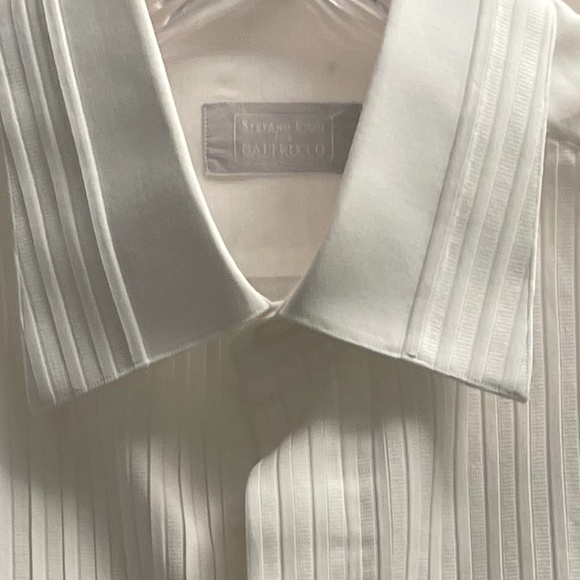 BEAUTIFUL STEFANO RICCI PLEATED TUXEDO WHITE SHIRT - SIZE L - Picture 5 of 6